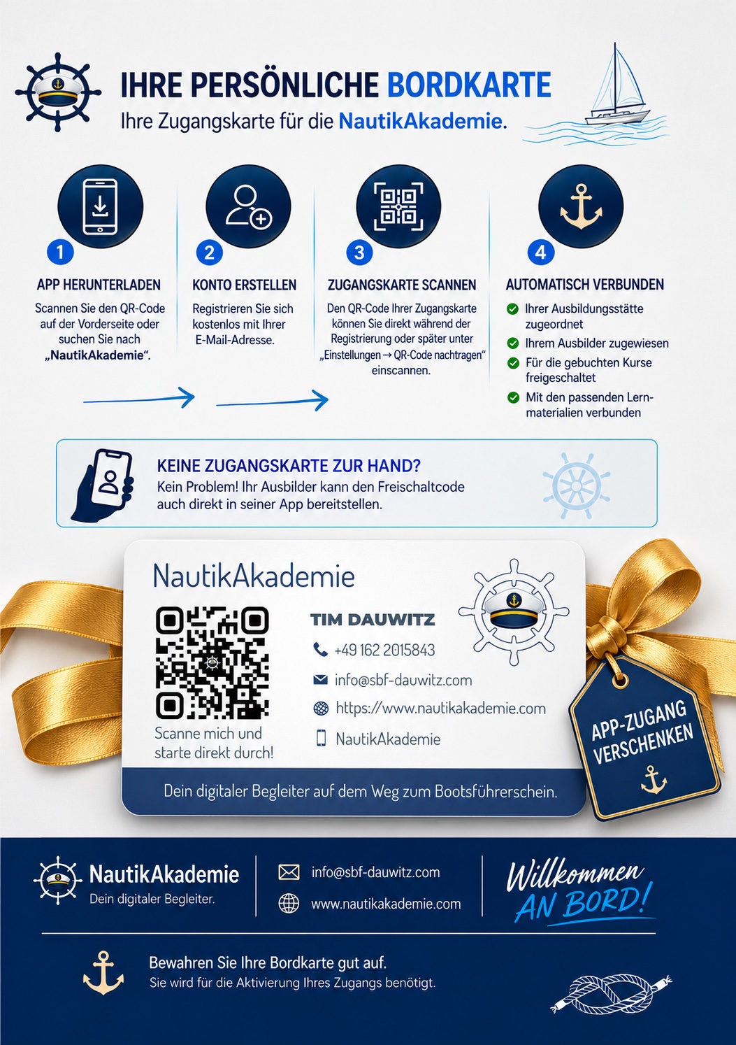 Rückseite des Geschenkeinlegers mit Erklärung zur App